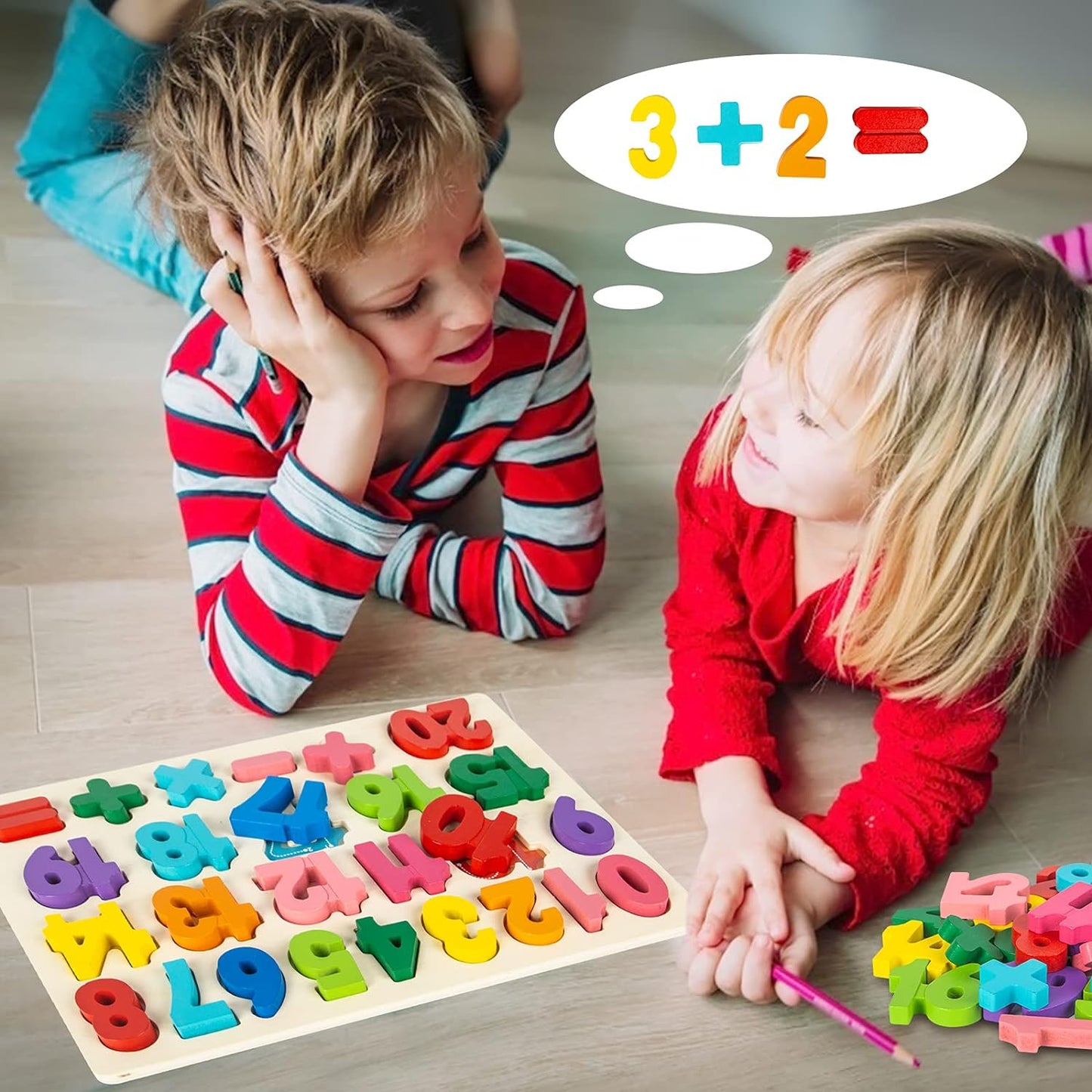 Attmu Wooden Puzzles for Toddlers, 6 Pcs Alphabet Puzzle ABC Shape Number Animal Farm Puzzle, Learning Toys for Kids, Preschool Educational Activities Toddler Gift Toys for Girls Boys Christmas Easter