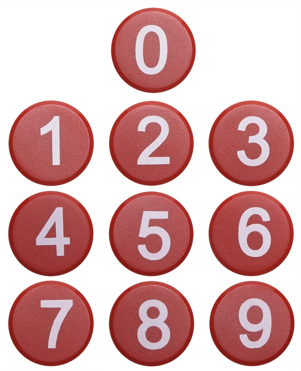 Tupalizy Round 0-9 Number Refrigerator Magnets Fridge Whiteboard Magnetic Pins Stickers Kitchen Home Office School Crafts, 10PCS (White)