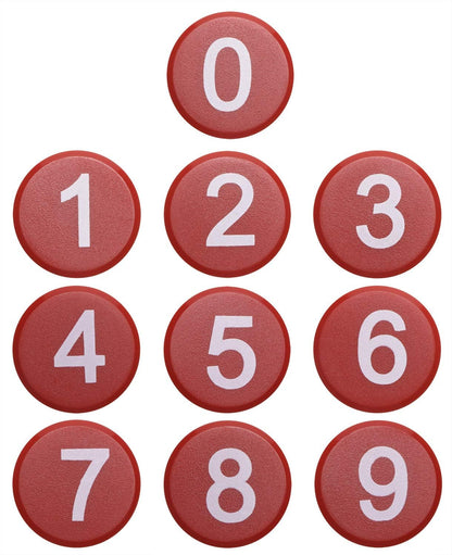 Tupalizy Round 0-9 Number Refrigerator Magnets Fridge Whiteboard Magnetic Pins Stickers Kitchen Home Office School Crafts, 10PCS (White)