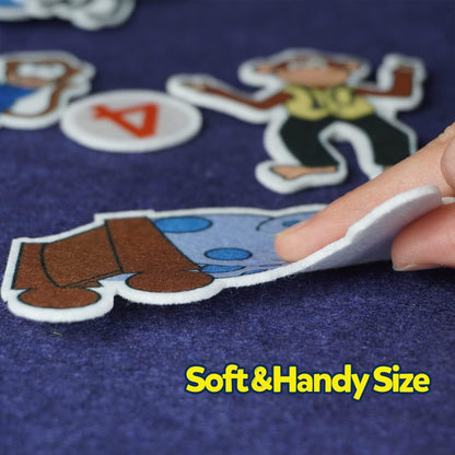 CHEFAN Felt/Flannel Board Story Set of 4, PRECUT Felt Pieces for Preschool Toddlers Circle Time,We are Going On A Bear Hunt, Mary Had A Little Lamb, Little Bo-Peep, Little Boy Blue