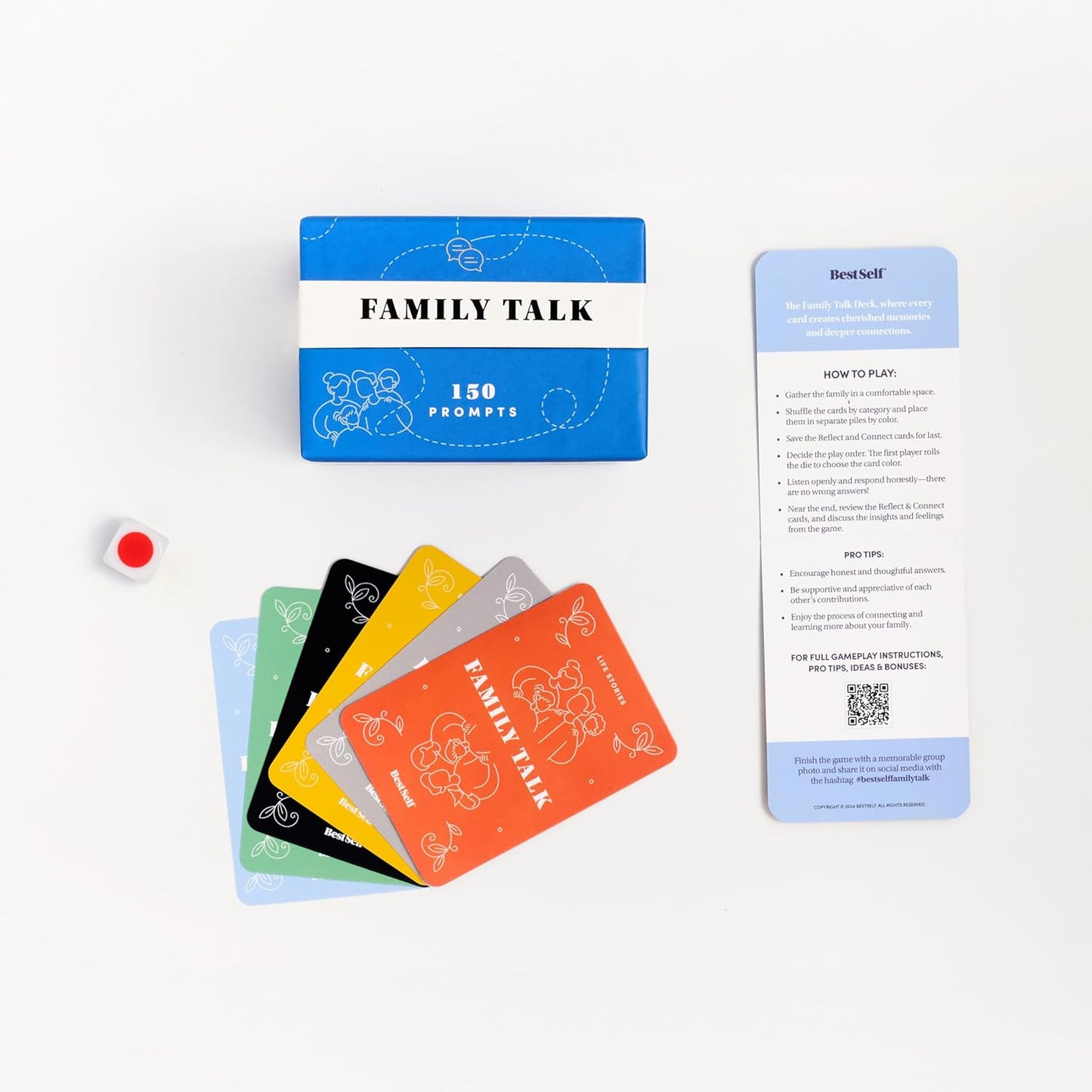 BestSelf Icebreaker Deeper Talk Deck - Conversation Starter Card Pack to Deepen Friendships with 170 Prompts to Create Real Conversations for Friends, Coworkers, Family, Dates