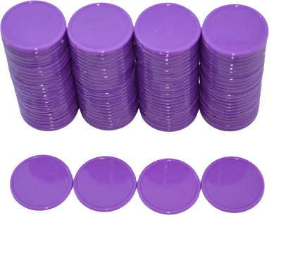 Smartdealspro Set of 100 1 Inch Opaque Plastic Learning Counters Mini Poker Chips Game Tokens with Storage Box (Pink)