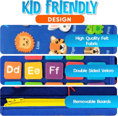 Montessori Busy Board for Toddlers 1-4 Years - Educational Sensory Toy for Fine Motor Skills & Learning Activities - Travel-Friendly Preschool Toy for Boys & Girls, Travel Toy for Kids