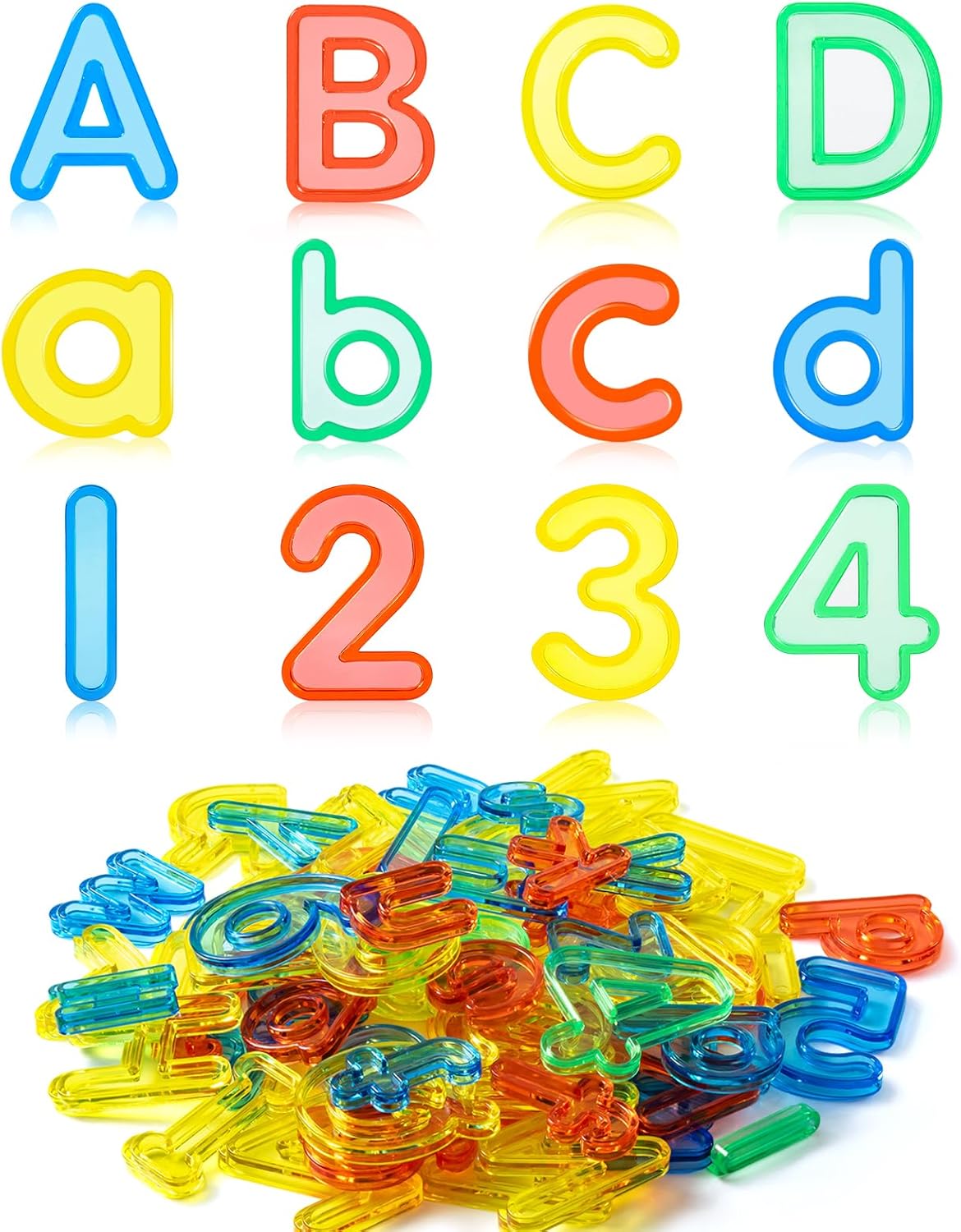 52 Pcs Plastic Capital Letters – 2 Sets of Capital Letters - Perfect Light Table Manipulatives for Early Learning and Play
