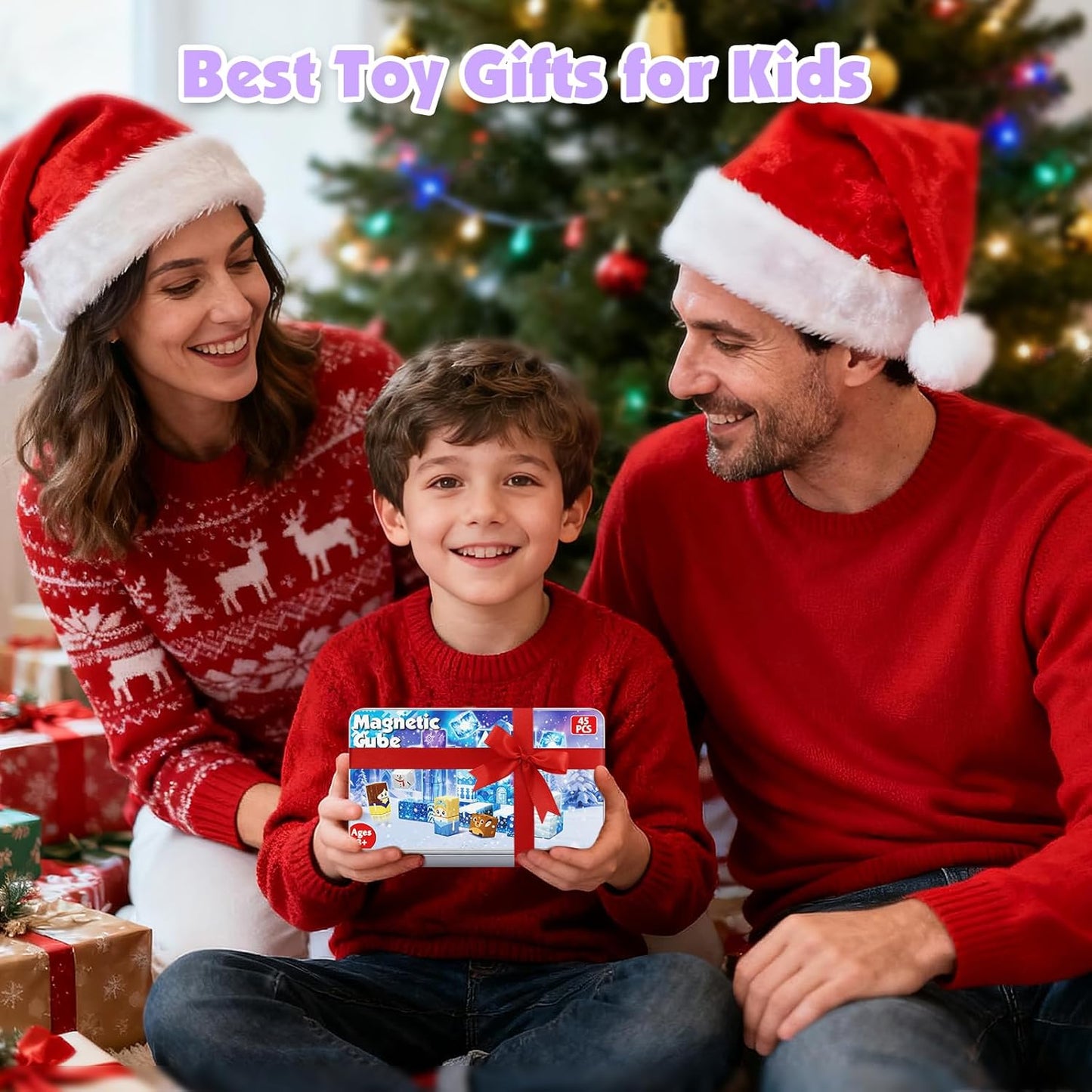 Magnetic Blocks - 100Pcs 0.8in Magnetic Building Block for Kids Ages 4-8, Transparent Magnet Block Blue Princess Castle, Magnet Cubes Tiles Princess Toy for Girl 3 4 5 6 7 8-12 Birthday Gift