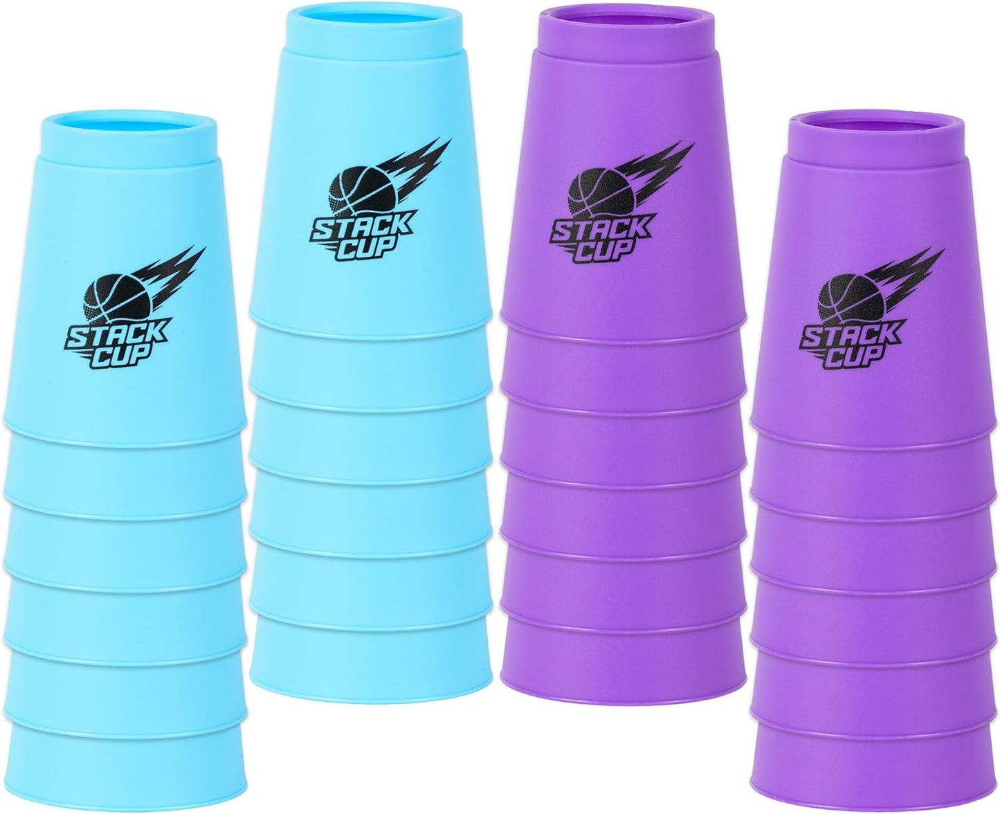 SEISSO Quick Stacking Cups, Stacking Cup Set Classic Stack Training Game Toys,12PCS Purple Stacking Cup Set for Boys Girls Kids