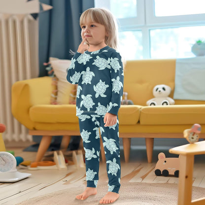 ALAZA Shark Starfish Palm Tree 2 Piece Pajama Set Long Sleeve Top and Pants Sleepwear Unisex - Colors B