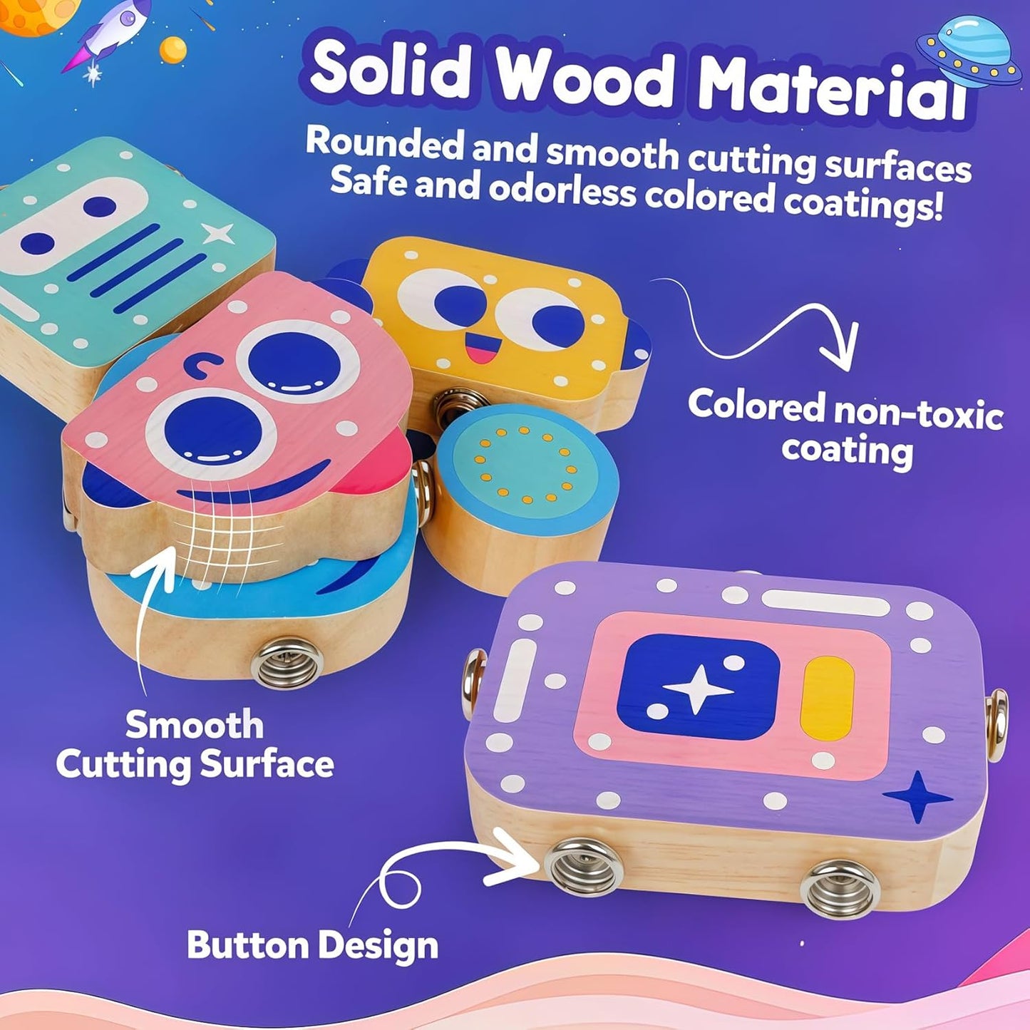 Robot Toys for Kids 3-5,Montessori Wooden Learning Toy with Take Apart Features Robots,STEM Educational Play Fine Motor Games for Toddler Boys Girls
