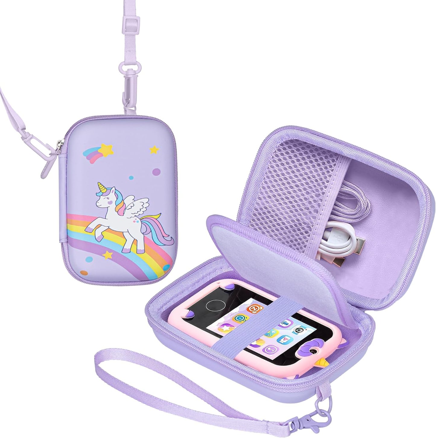 Leayjeen Kids Smartphone Case Compatible with Kikapabi/Joozfee/Prysyedawn 2.8" Touchscreen Toddler Learning Play Toy Phone,Birthday Gifts for Girls Age 3-10 Kids Toys Cell Phone-Purple(Case Only)