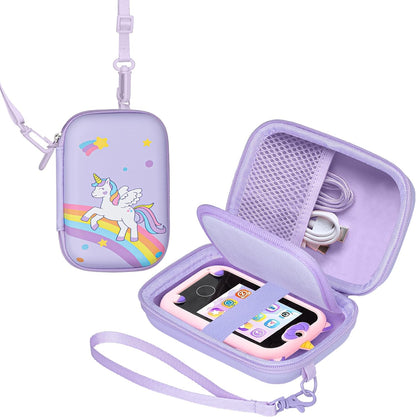 Leayjeen Kids Smartphone Case Compatible with Kikapabi/Joozfee/Prysyedawn 2.8" Touchscreen Toddler Learning Play Toy Phone,Birthday Gifts for Girls Age 3-10 Kids Toys Cell Phone-Purple(Case Only)