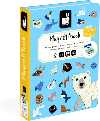 Janod MagnetiBook 41 pc Magnetic Animal Mix and Match Game - Creative Play - Enhances Motor Skills - Develops Dexterity and Coordination - Easy Storage, Educational, Safe