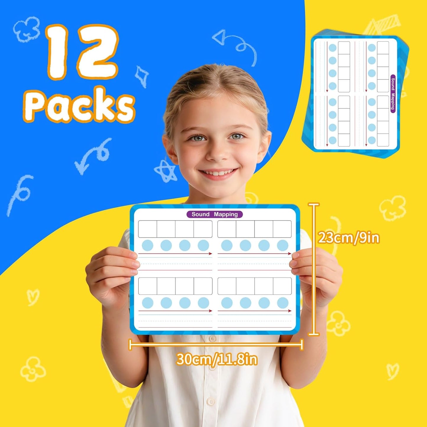 12 Pack Double Sided Value Chart Dry Erase Board,12" x 9" Multiplication Flash Cards,Math Manipulatives Small White Board for Kids,Math Games Chart for Preschool Learning,Homeschool Essentials