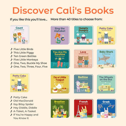 Cali's Books Alphabet Book for Toddlers 1-3 - Learn ABC, Musical Books for Kids, Interactive Talking Baby Toddler Sound Book, Educational Song Learning Toys, Singing and Speech Music Toy for Babies