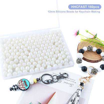 65Pcs 19mm Silicone Beads for Keychain Making Bracelet Necklace, Bulk Round Silicone Beads for Pens（Christmas Green） - Colors B