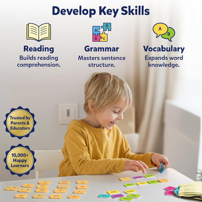Skillmatics Educational Board Game - Sentence Search, Fun Learning Toys and Games for Kids, Sentence Building Activity, Creative Word Play, 120+ Tiles (1.3 x 1 Inches), Gifts for Ages 5, 6, 7, 8