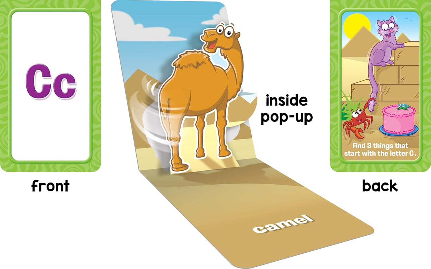 School Zone Animal Alphabet Pop-Up Learning Cards: 26 Interactive Flash Cards, Preschool, Kindergarten, Teach Abc's, Uppercase and Lowercase Letters, Spelling, Beginning Sounds, Ages 3-6