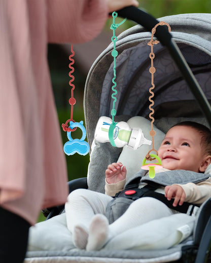 LittleHugs Toy Straps for Baby, 5pcs Adjustable Toy Holder for Stroller Accessories, Silicone Tether Pacifier Clip, No Throw Travel Essential Leash for High Chair, Car Seat (5-Pack)