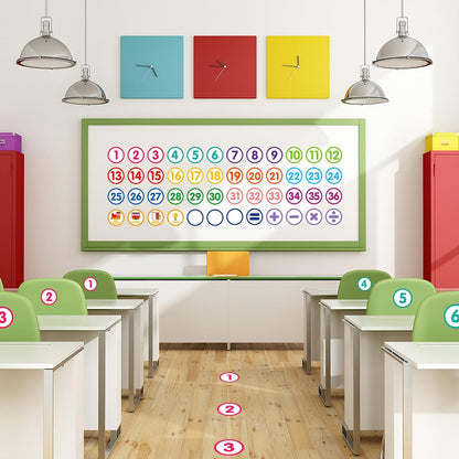 FaCraft Boho Line Up Spots for Classroom Floor - 48Pcs Floor Numbers for Classroom Lining Up Waterproof Number Stickers Markers for Preschool Kindergarten Elementary Back to School Teacher Must Haves