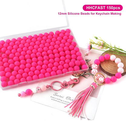 65Pcs 19mm Silicone Beads for Keychain Making Bracelet Necklace, Bulk Round Silicone Beads for Pens（Christmas Green） - Colors B