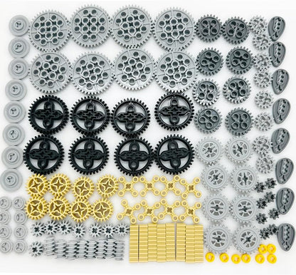 Miutrue Technical Parts Wheels Gears Building Blocks Accessories Pieces kit Construction Toys Set for Kids 6yrs+ Compatible with Major Brands