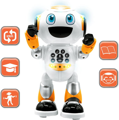 LEXiBOOK, Powerman Neo, My Robot Full of Technology, Remote Control and Gesture Control, Educational Activities in English, Programmable, Music and Dance, Sound and Light Effects, Blue/White, ROB18EN