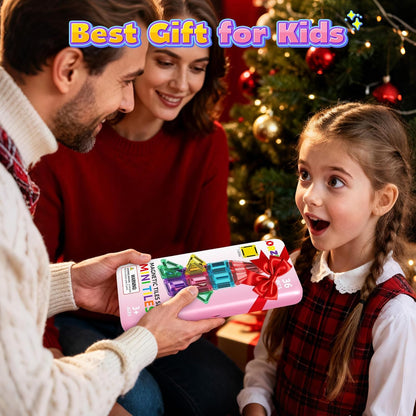 Magnetic Tiles Mini Travel Toddler Set, Magnetic Blocks Building Kids Toys & Games, Montessori Preschool Classroom Must Haves Educational Learning Sensory Toys for 3+ Year Old Boys Girls Birthday Gift