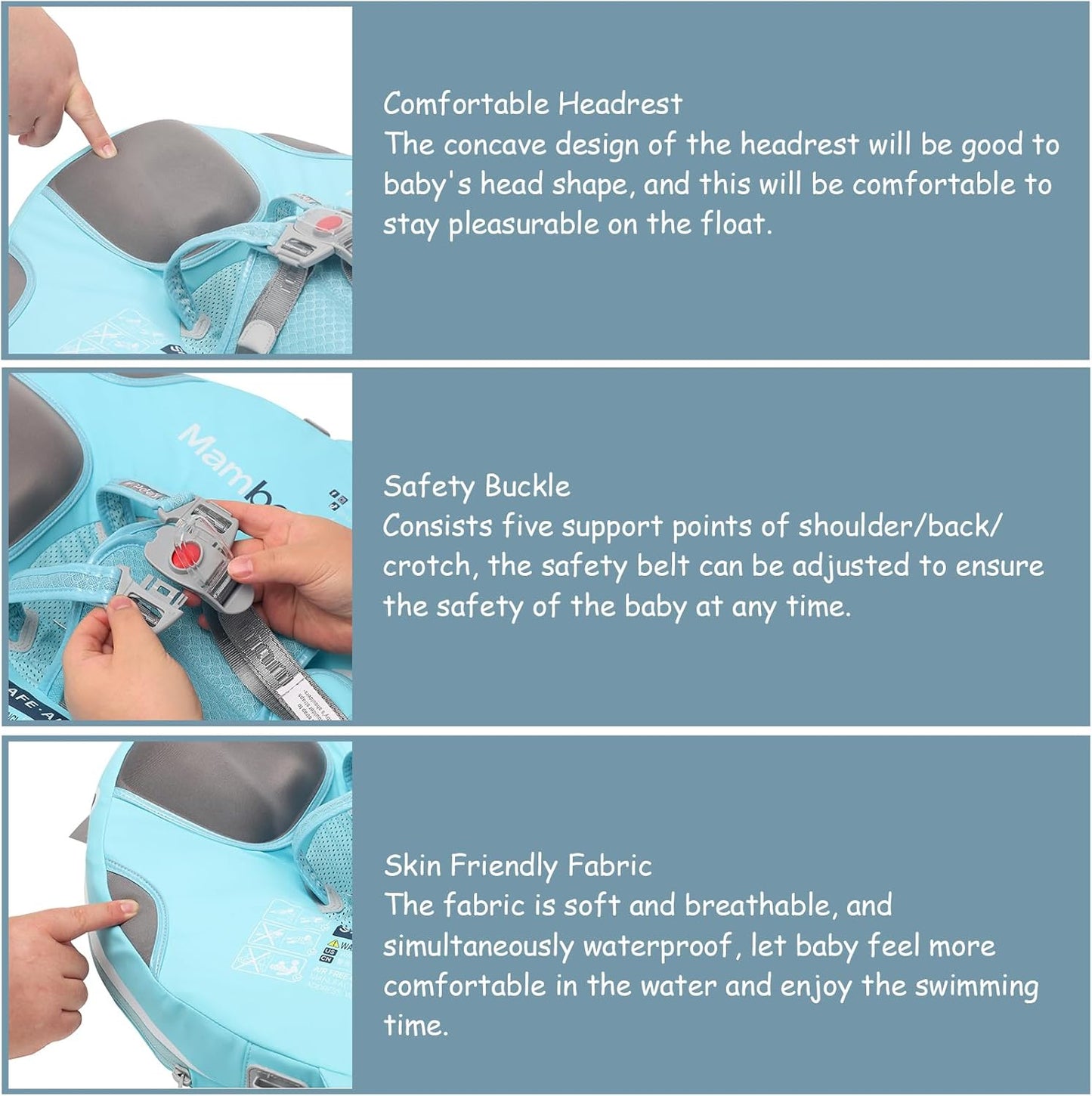 Baby Pool Float with UPF50+ 3D Adjustable Canopy, Add Tail Mambobaby Float Non Inflatable Infant Floats for Pool, Cartoon Narwhal Baby Floats (NPink with Canopy-U05NPCTLUROHML01U05)