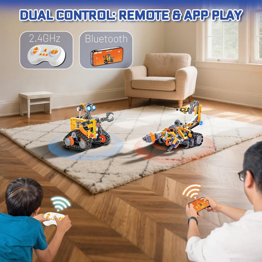 Demkia 5in1 STEM Robot Building Kit, 560 PCS APP/Remote Control Mech RC Robotics for Kids Ages 8-12, Science Kit Coding Robots Toy Set, Birthday Gifts for Boys Age 8-14+