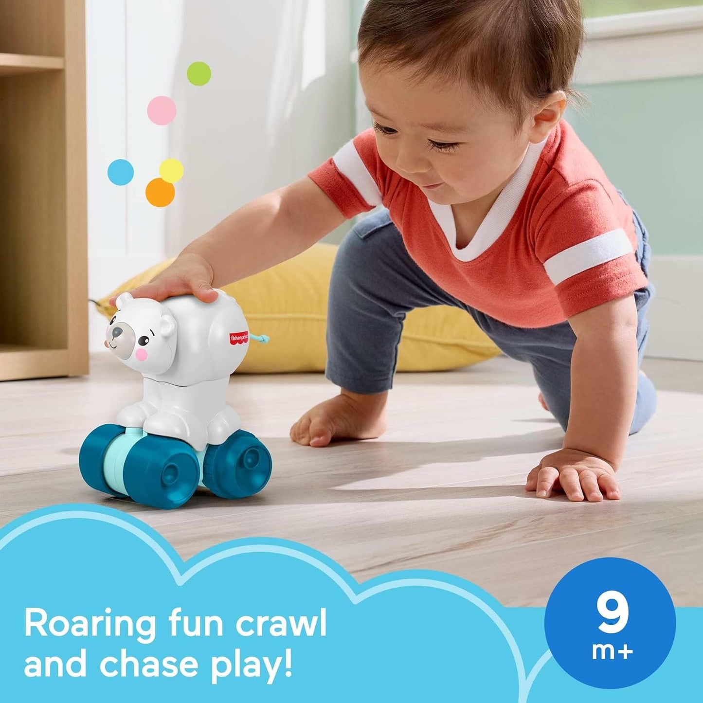 Fisher-Price Baby Toy Corn Popper Push-Along Vehicle with Sounds for Crawling Developmental Play Infants Ages 6+ Months