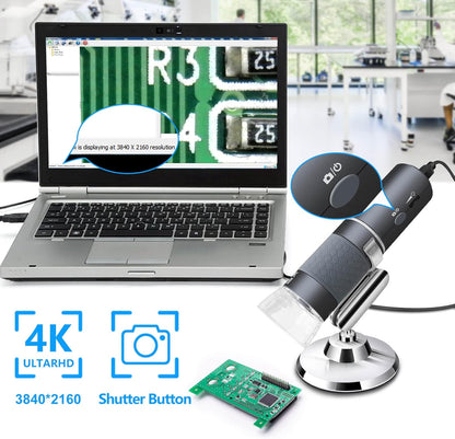 4K WiFi Microscope for iPhone Android PC, 50-1000X USB Digital Microscope Wireless Super HD Endoscope Camera Compatible with All Cellphones iPad Android Tablet Windows Mac Chrome Linux