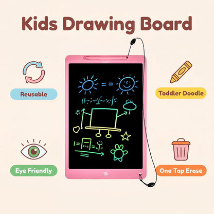 2-Pack 16" LCD Writing Tablet, Electronic Drawing Board with Stylus, One-Click Erase Reusable Doodle Board, Paperless Memo for Home School Office Gift (Pink and Blue)