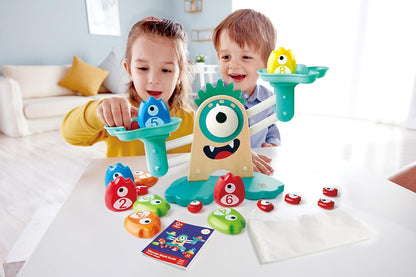 Hape Math Monster Scale Toy| 22 PCs Cute Counting Math Toy| STEM Educational Learning Counting Math Games for Preschool