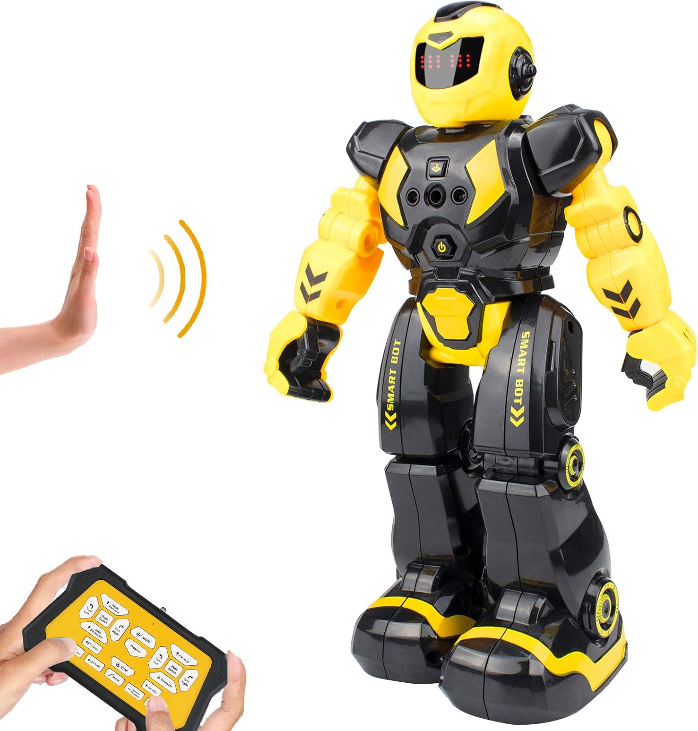 Remote Control Robot For Kids, Intelligent Programmable Robot With Infrared Controller Toys, Dancing, Singing, Moonwalking and LED Eyes, Gesture Sensing Robot Kit For Childrens Entertainment (Blue)
