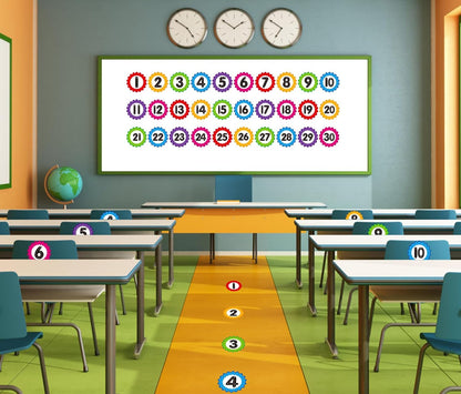 WhatSign Line up Spots for Classroom Floor - 36Pcs Floor Numbers for Classroom Lining up Number Stickers for Back to School Kindergarten Preschool Elementary Supplies