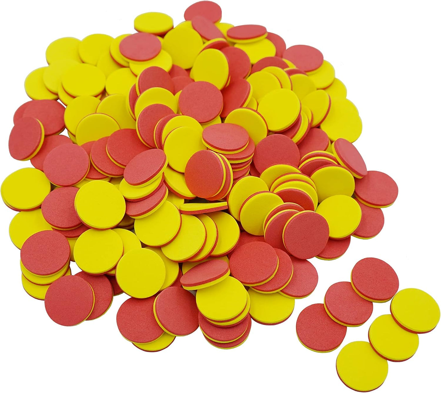 DNB 2-Color Foam Counters - 1 Inch Red-Yellow Double-Sided Math Counters, Early Learning Counting Chips, 600 Pieces