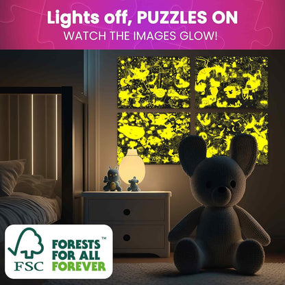 QUOKKA Puzzles for Kids Ages 4-6 - Set of 4x60 Jigsaw Puzzles for Toddlers 3-5 - Unicorn Princess Animals Toys for Children 6-8 yo - Gift Educational Game for Boys & Girls