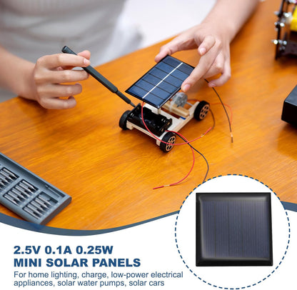 MECCANIXITY 10PCS 2V 0.08W 0.04A Mini Solar Panels for Solar Power, Small Solar Photovoltaic Cells Charge DIY Electric Toy Materials Solar System Kits, 1.57" x 1.57"