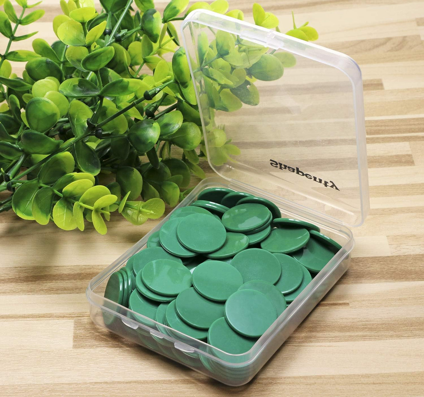 Shapenty 25mm/1 Inch Small Plastic Learning Counters Disks Chip Counting Discs Markers for Math Practice and Poker Chips Game Tokens with Storage Box,120PCS (Yellow)