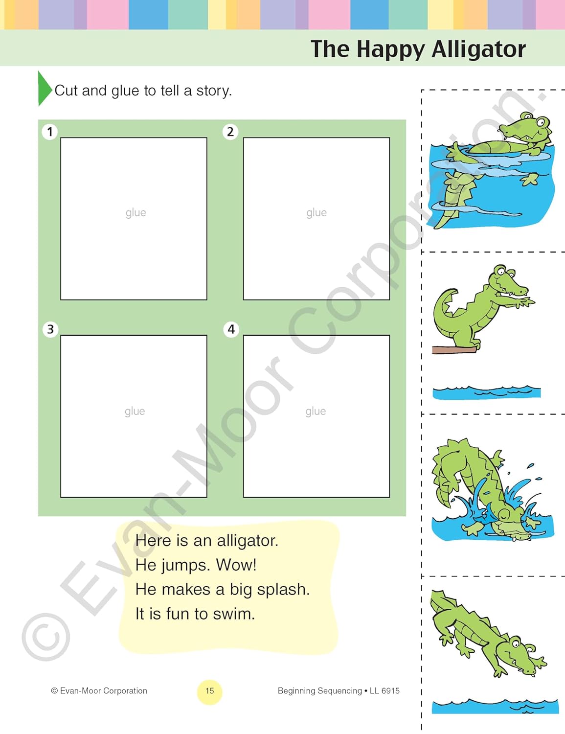 Evan-Moor Learning Line: Beginning Sequencing, Prek - Kindergarten Workbook