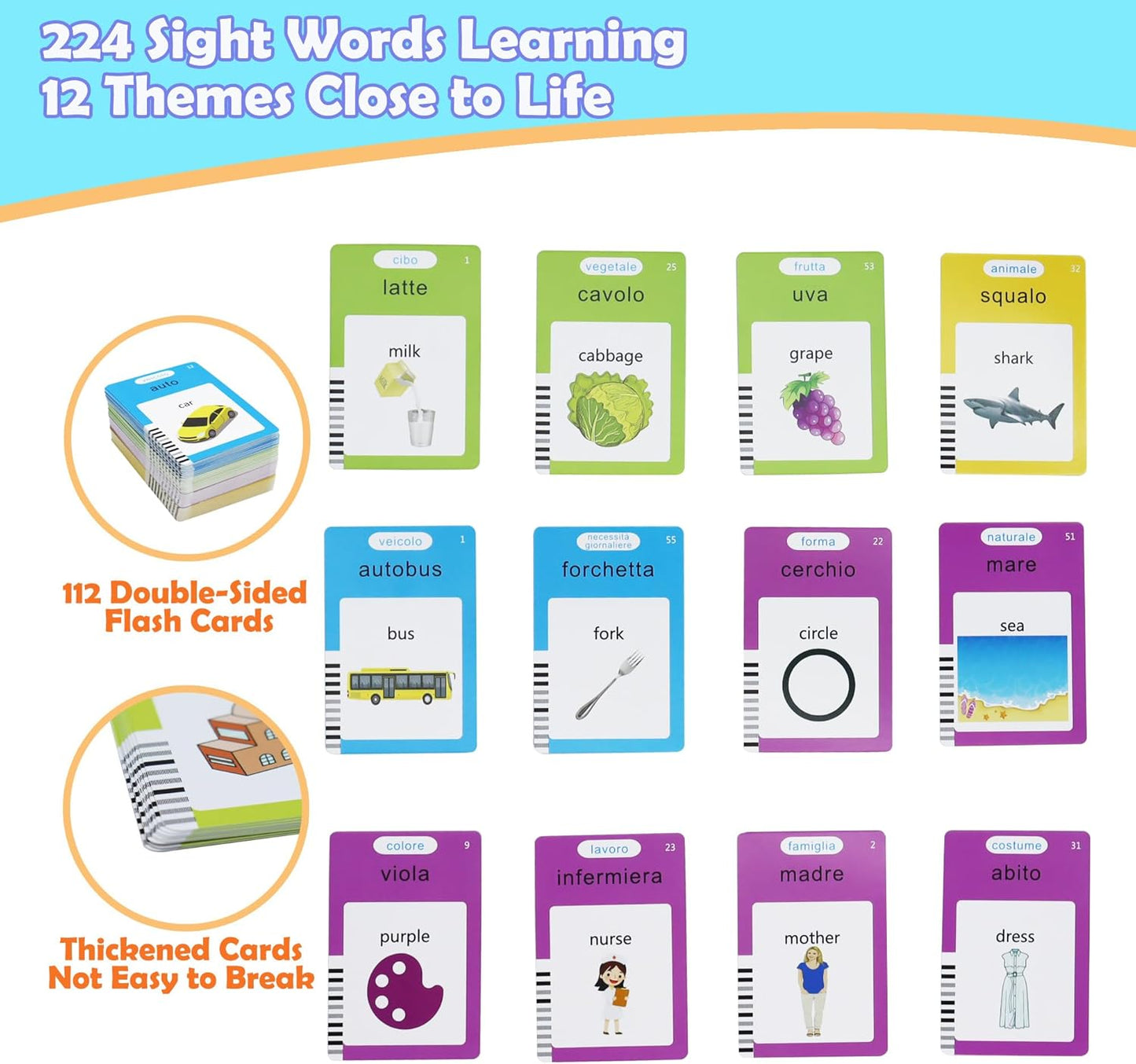 Spanish & English 510 Words Alphabet Bilingual Talking Flash Cards for 3-8 Years Toddlers, Pocket Speech Buddy Therapy Autism Toys, Educational Learning Interactive Toy for Boys Girls Kids Gifts Blue
