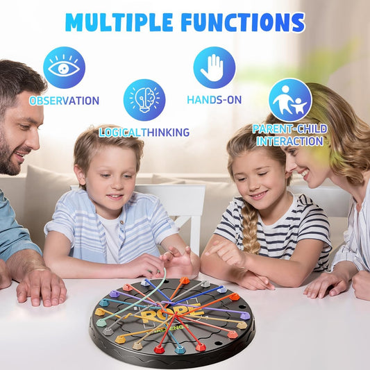 Rope Challenge Game, Rope Untangling Puzzle Game Brainy Strategy Board Games Challenge Rope Escape Game for Kids & Adults- Multi-Level Logic Game Family Travel-Friendly Educational Toys