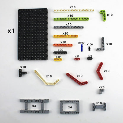 1533 PCS Technical Parts Building Block Accessories Vehicles Gears Cross Axles Wheels Connector Pieces Set Chain Link Pin Joint Shock Absorber MOC Toys
