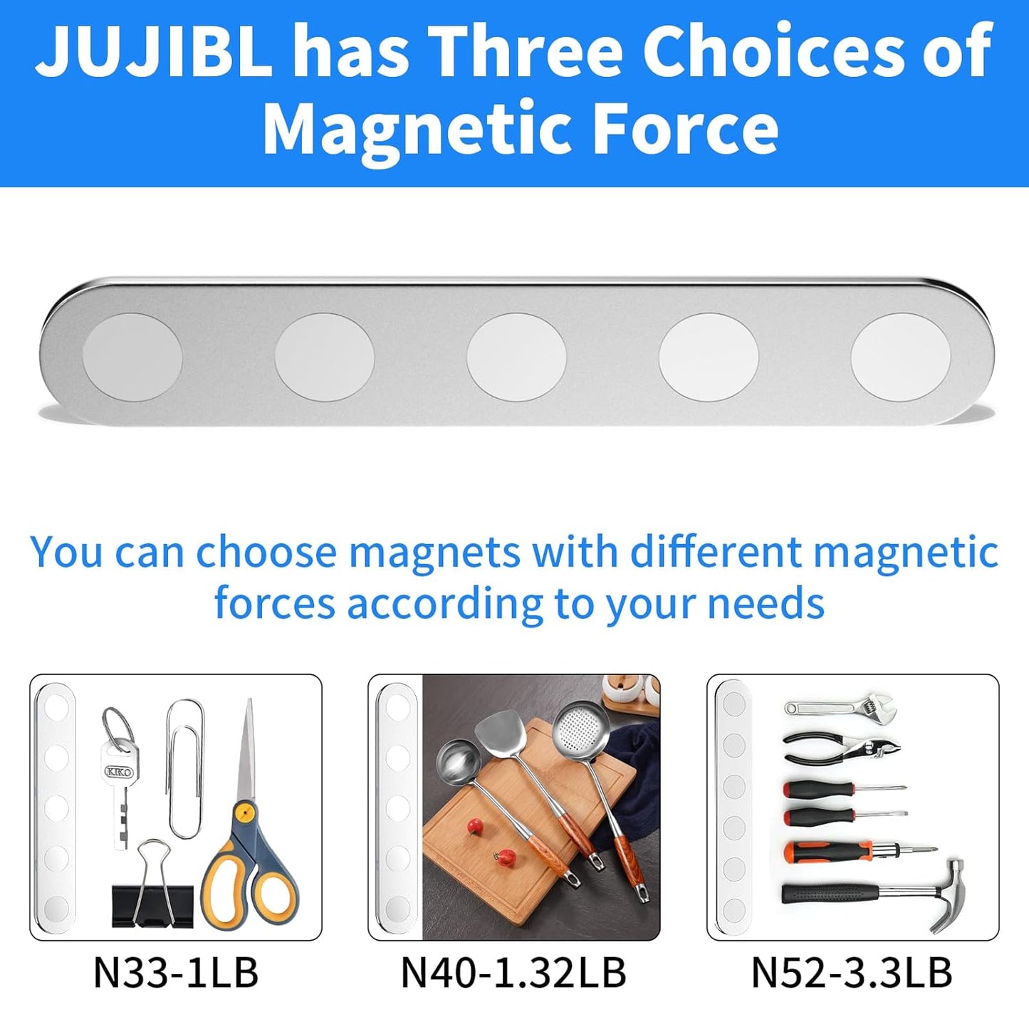 Unbreakable Strong Magnets, 12 Pack Self-Adhesive Heavy Duty Neodymium Bar Magnets, Sticky Powerful Rare Earth Magnet for Fridge Tool School Office Home Kitchen DIY Fixing Kit (N52-12PCS)