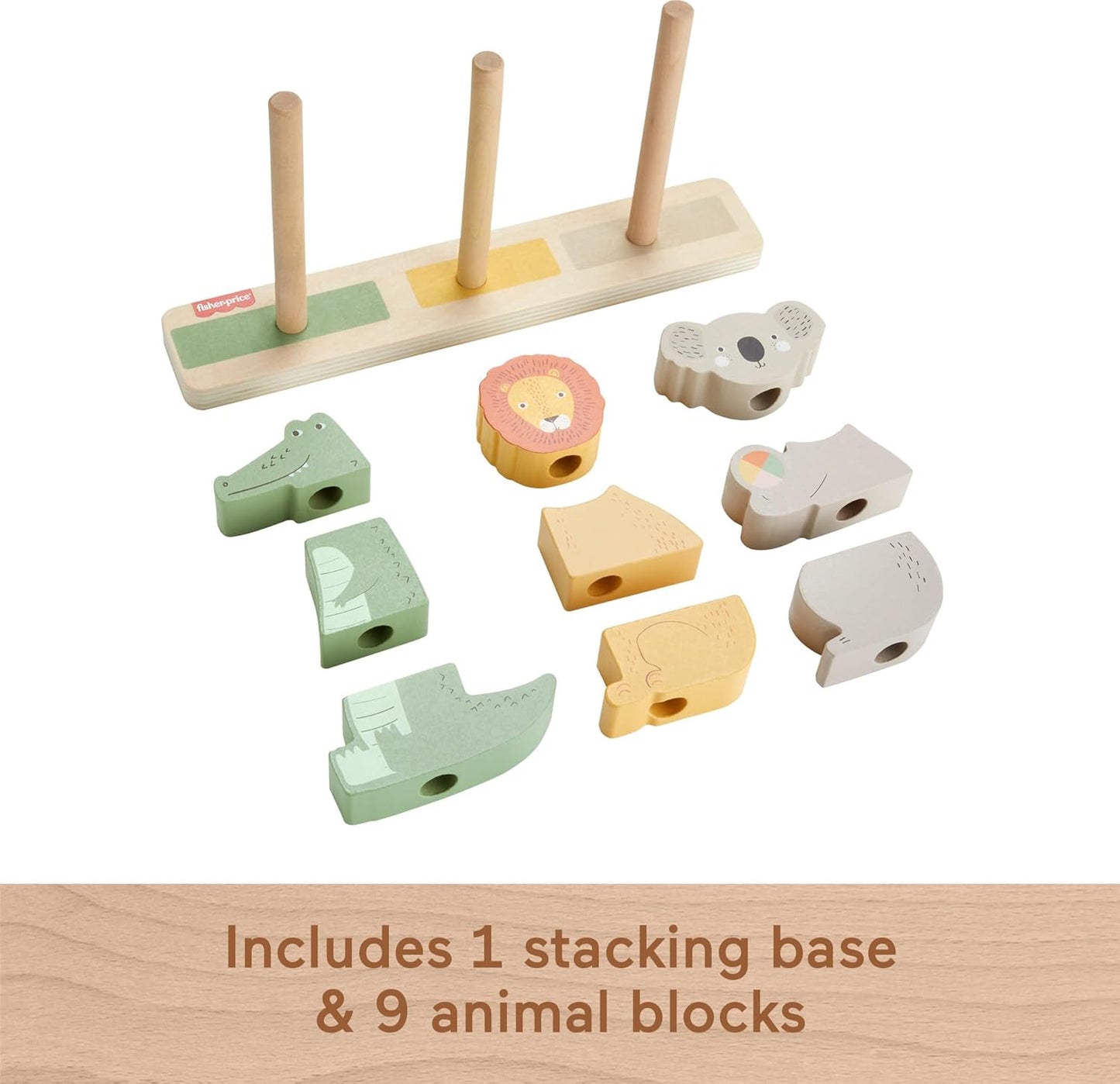 Fisher-Price Wood Toddler Toy Veggie Stacker, Tiny Garden Wooden Sorting & Stacking Activity for Preschool Kids Ages 18+ Months (Amazon Exclusive)