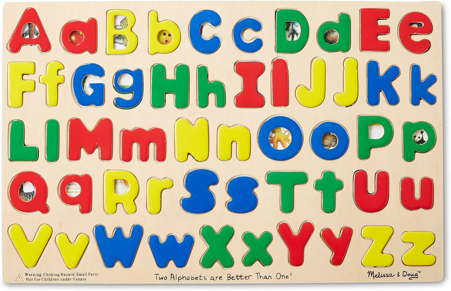 Melissa & Doug Upper & Lower Case Alphabet Letters Wooden Puzzle - 52 Pieces