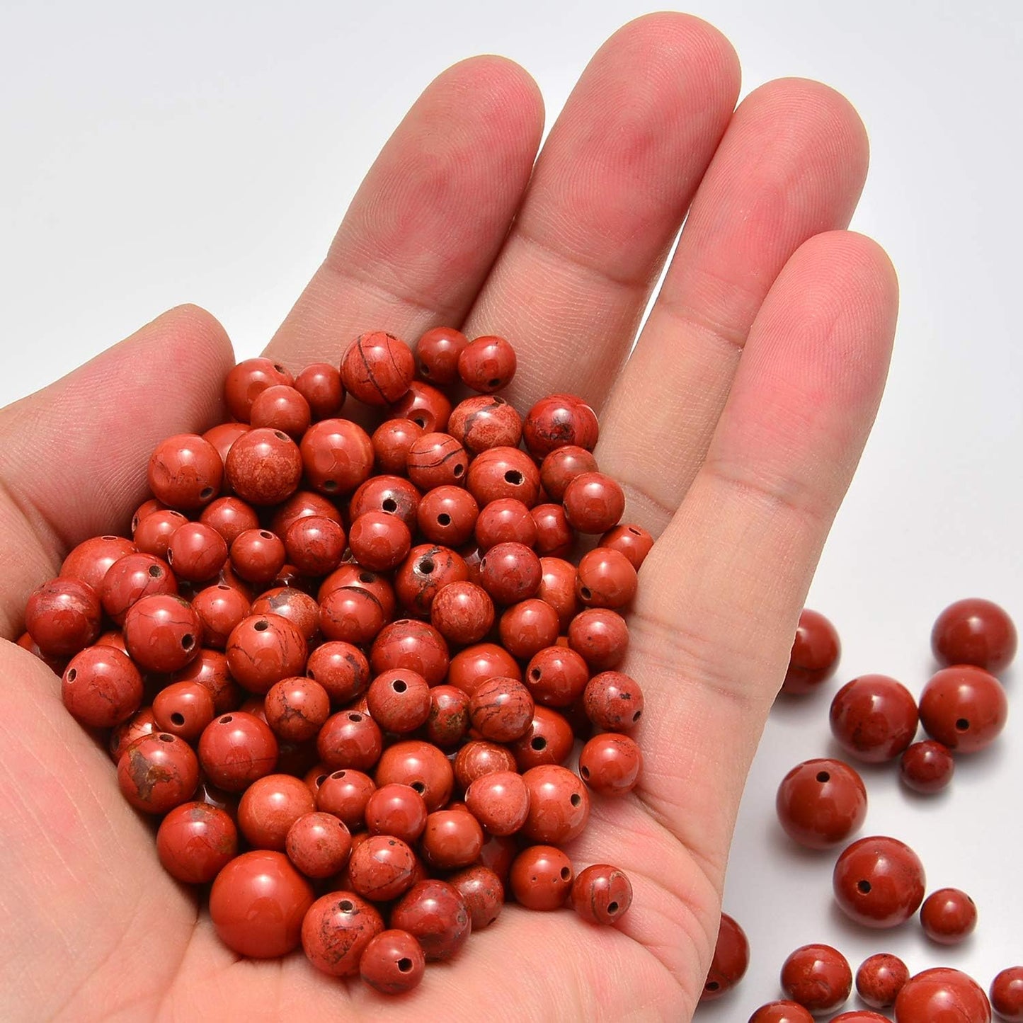 NCB 100pcs Original Natural Stone Beads Gemstone Round Loose Beads 6mm 8mm 10mm (Blue Aventurine, 6mm 100Beads) - Colors B