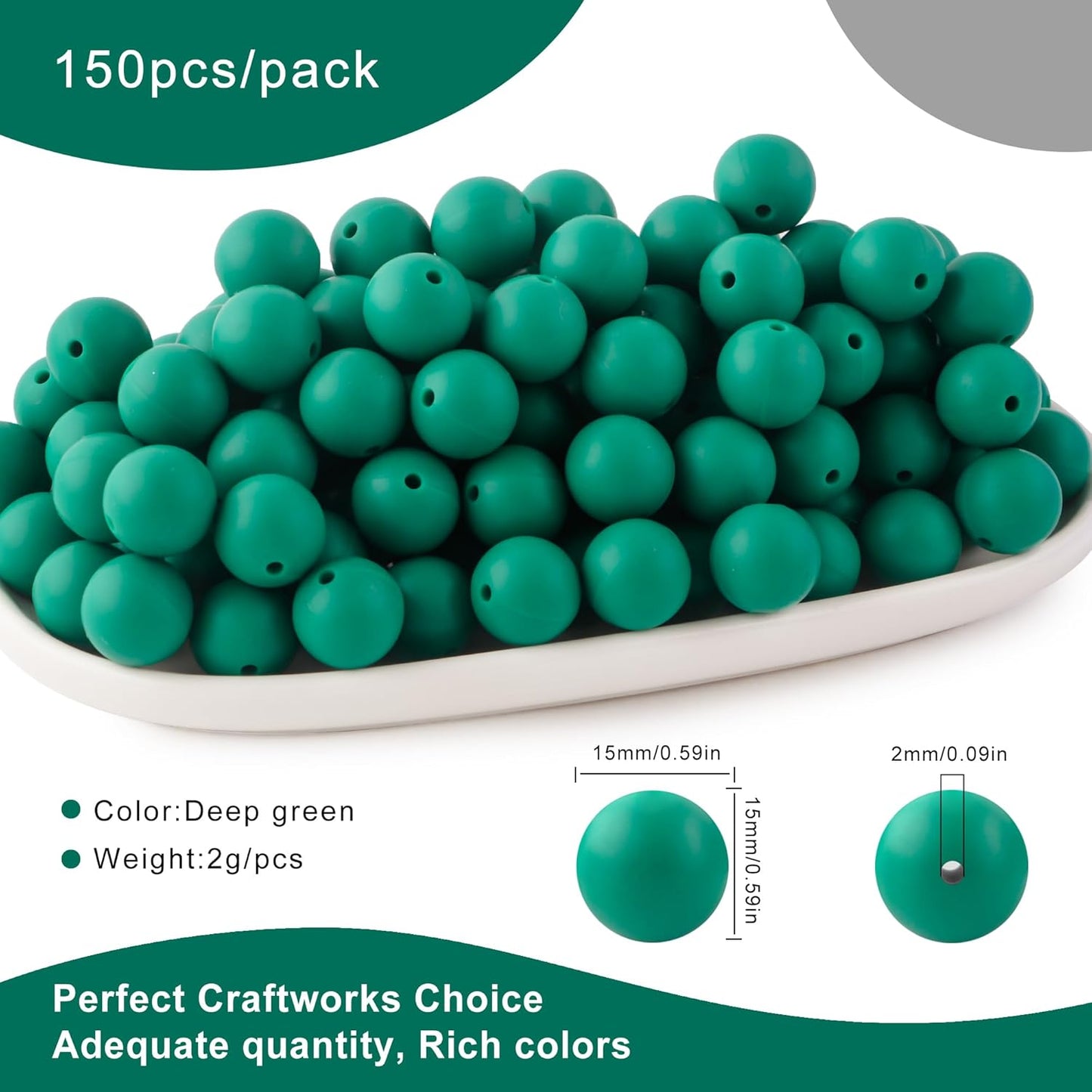 65Pcs 19mm Silicone Beads for Keychain Making Bracelet Necklace, Bulk Round Silicone Beads for Pens（Christmas Green） - Colors B