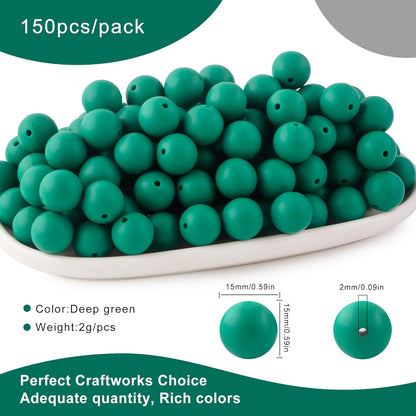 65Pcs 19mm Silicone Beads for Keychain Making Bracelet Necklace, Bulk Round Silicone Beads for Pens（Christmas Green） - Colors B