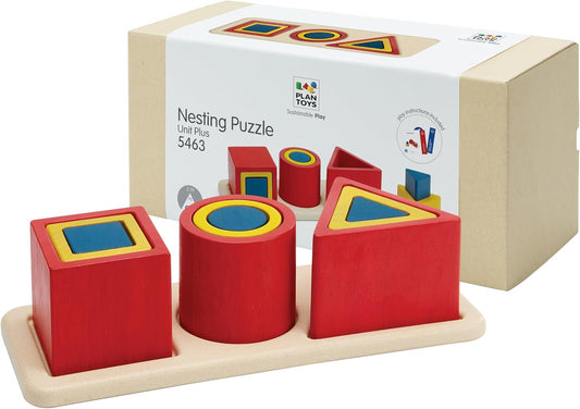 PlanToys® Sorting Boat Toy | Wooden Shape Sorter Toy for Toddlers 3+ | Montessori Educational Boat Puzzle with 6 Blocks | Develops Fine Motor Skills, Shape Matching & Problem-Solving