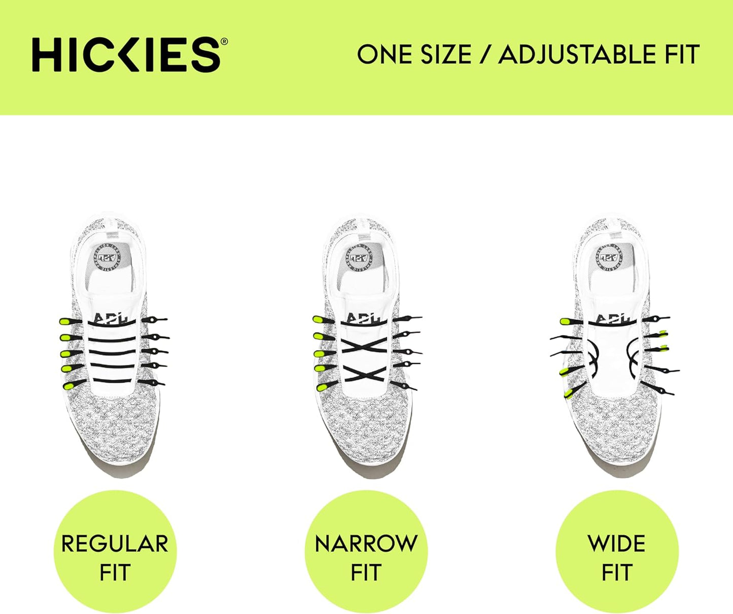 HICKIES No Tie Shoelaces – Elastic, Waterproof, Unisex Shoelaces for Adults, One Size Fits All for Sneakers & Running Shoes